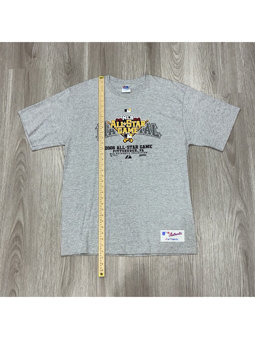 Vintage Majestic MLB 2006 All-Star Game Graphic T-Shirt Gray Size Large Baseball
